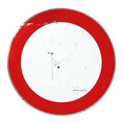 Red access forbidden for all vehicles traffic sign