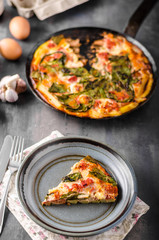 Vegetable frittata in oven