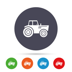 Tractor sign icon. Agricultural industry symbol.