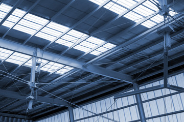 Industry ceiling in cyanotype picture style