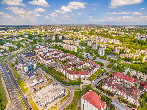 Fototapeta Lublin z lotu ptaka. Dzielnica Czuby widziana z powietrza.