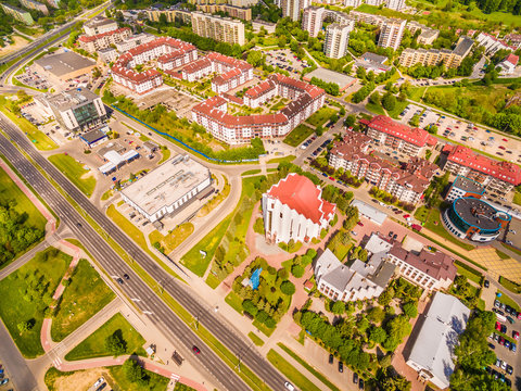 Fototapeta Lublin z lotu ptaka. Dzielnica Czuby widziana z powietrza.