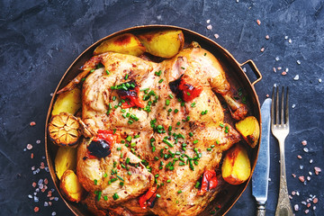 Baked chicken with potatoes