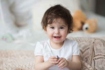 portrait of happy little girl
