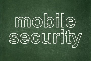 Fototapeta premium Privacy concept: Mobile Security on chalkboard background
