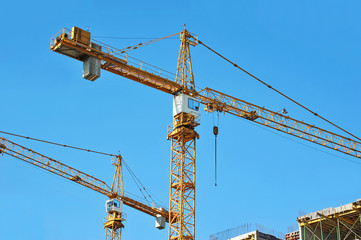 Crane and construction site