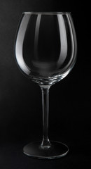 Empty crystal glass for wine isolated on black background with clipping path. 