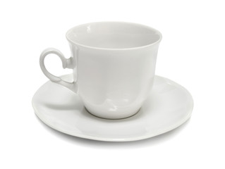 White cup isolated on white background
