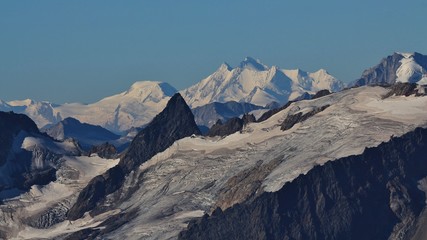 Gauli glacier and distant view of the Mischabel range