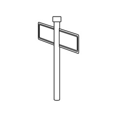 monochrome contour with rectangle shape with metal pointer direction in rear view from right side vector illustration