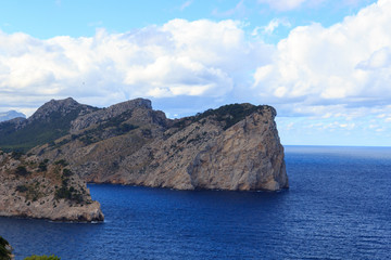 Fototapeta na wymiar Cap de Formentor cliff coast and Mediterranean Sea, Majorca, Spain