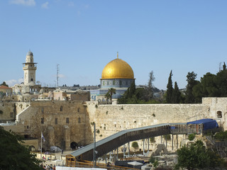 Fototapeta na wymiar Dome of the Rock and Western Wall in Jerusalem, Israel