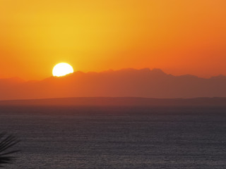 Beautiful sunset on the Red Sea