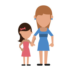 cute mom with daughter vector illustration eps 10