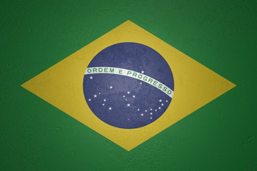 Obraz premium Flag of Brazil on stone background, 3d illustration