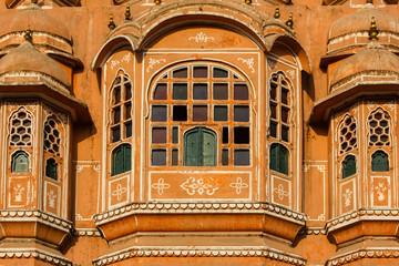 Obraz premium Part of the front view of the famous Palace of Winds or Hawa Mahal, Jaipur, India
