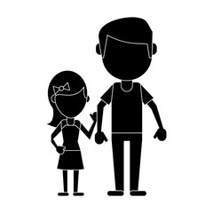 father and daughter holding hands pictogram vector illustration eps 10