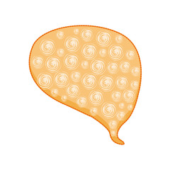 sticker callout for dialogue shape rounded with orange background and swirls vector illustration
