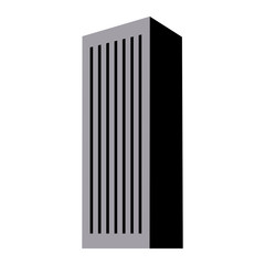 silhouette monochrome with office building vector illustration