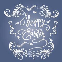 Easter vector vintage card phrase Happy Easter.