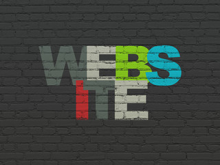 Naklejka premium Web design concept: Website on wall background