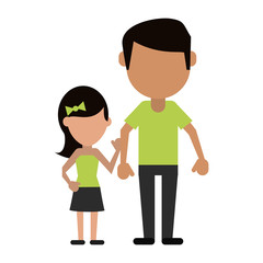 father and daughter holding hands vector illustration eps 10