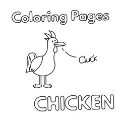 Cartoon Chicken Coloring Book