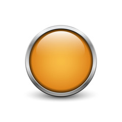 Orange button with metal frame and shadow