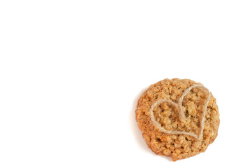 oat nut cookies with heart shaped ribbon homemade cookies