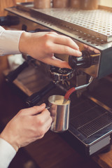 Concept for professional barista in coffee shop