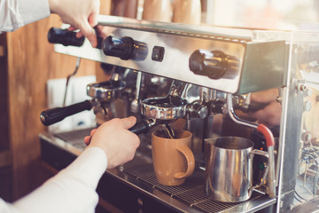 Concept for professional barista in coffee shop