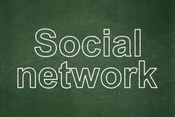Obraz premium Social media concept: Social Network on chalkboard background