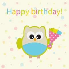 Vector greeting card on the theme of the birthday celebration.