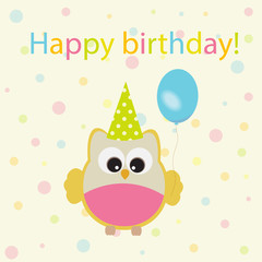 Vector greeting card on the theme of the birthday celebration.