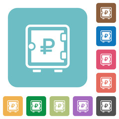 Ruble strong box rounded square flat icons