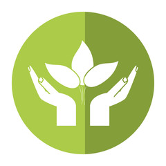 hand plant environment icon shadow vector illustration eps 10