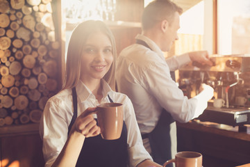 Concept for professional barista in coffee shop