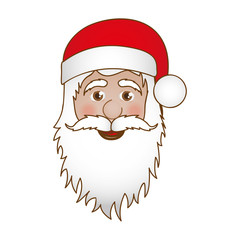 face cartoon santa claus portrait icon vector illustration