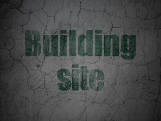 Building construction concept: Building Site on grunge wall background