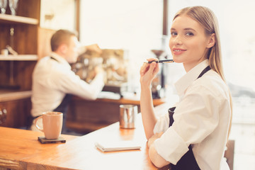 Concept for professional barista in coffee shop