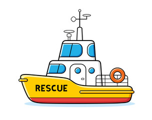 Rescue boat isolated.