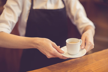Concept for professional barista in coffee shop
