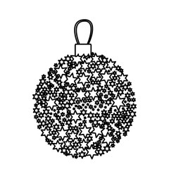 silhouette christmas wreath of glass with star decorations vector illustration