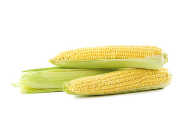 Sweet corns isolated on a white