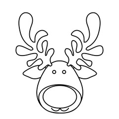 silhouette cartoon funny face reindeer animal vector illustration