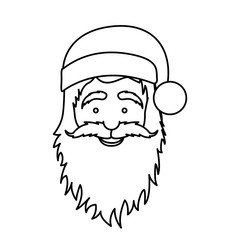 silhouette face cartoon santa claus portrait icon vector illustration