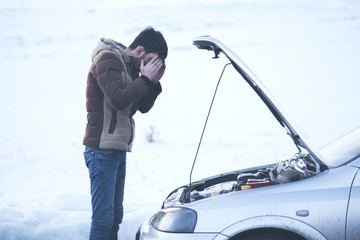 man and car on the road