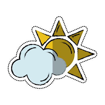 cartoon sun cloud weather symbol vector illustration eps 10