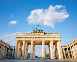 Fototapeta na wymiar Berlin - The Brandemburg gate in morning light.