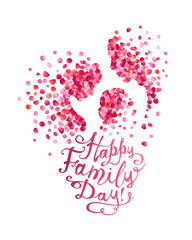 Happy family day! Silhouettes of petals